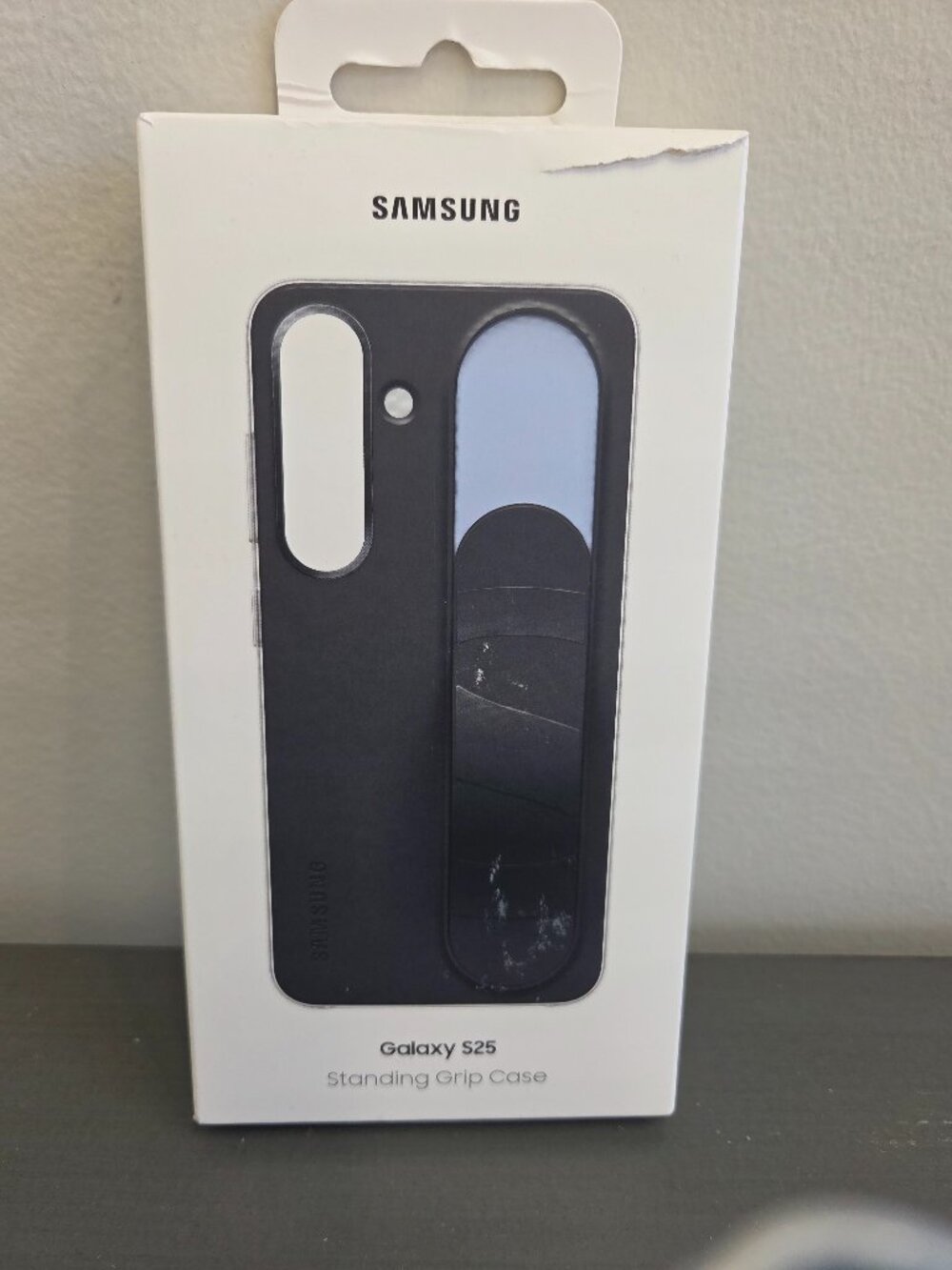 Samsung Galaxy S25 Standing Grip Case, Black - Genuine EF-GS931BEGUS